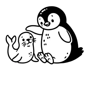 coloriage Pingouin à imprimer pour enfant de 7 ans
