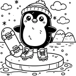 coloriage Pingouin pour enfant de 6 ans
