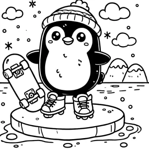 coloriage Pingouin pour enfant de 6 ans