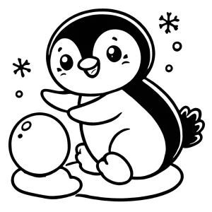 coloriage Pingouin pour enfant de 6 ans
