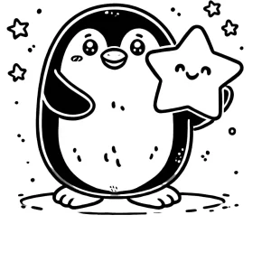 image de coloriage Pingouin pour enfant