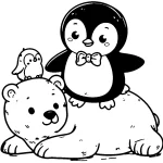 coloriage Pingouin pour enfant à imprimer