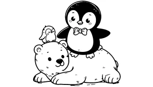 coloriage Pingouin pour enfant à imprimer