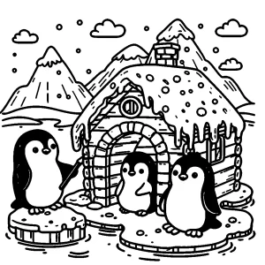 coloriage Pingouin à imprimer pour enfant de 6 ans