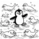 coloriage Pingouin pour enfants a imprimer