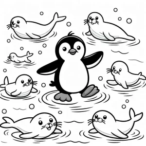 coloriage Pingouin pour enfants a imprimer