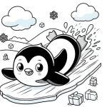 coloriage Pingouin et decoupage a imprimer gratuit