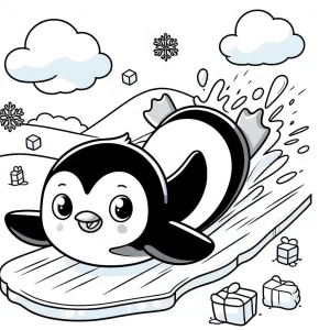 coloriage Pingouin et decoupage a imprimer gratuit
