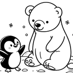 coloriage Pingouin à imprimer pour enfant de 9 ans