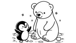 coloriage Pingouin à imprimer pour enfant de 9 ans