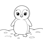 coloriage Pingouin dans la neige a imprimer gratuitement