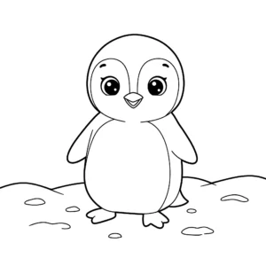 coloriage Pingouin dans la neige a imprimer gratuitement