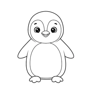 coloriage Pingouin heureux a imprimer gratuitement