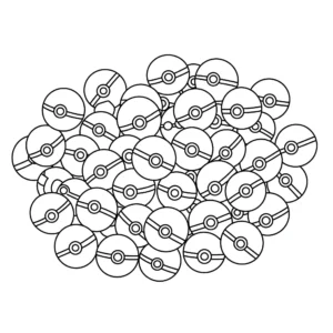 coloriage Plusieurs petites Poké Balls pour enfant à imprimer