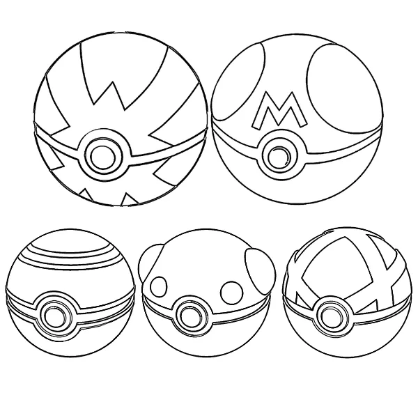 Tranh tô màu Pokéball