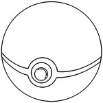 coloriage Pokeball à imprimer pour enfant de 3 ans