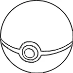 coloriage Pokeball à imprimer pour enfant de 3 ans