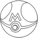 coloriage Pokeball à imprimer kawaii