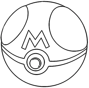 coloriage Pokeball à imprimer kawaii