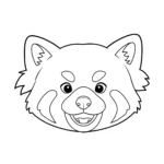 coloriage Portrait de Panda Roux souriant gratuit a imprimer