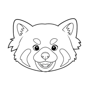 coloriage Portrait de Panda Roux souriant gratuit a imprimer