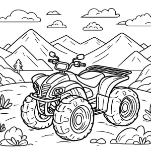 coloriage Quad de pour enfants