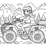 coloriage Quad et decoupage