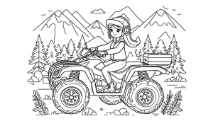 coloriage Quad et decoupage