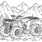coloriage Quad et decoupage