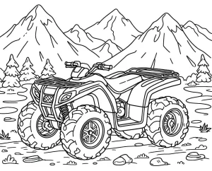 coloriage Quad et decoupage