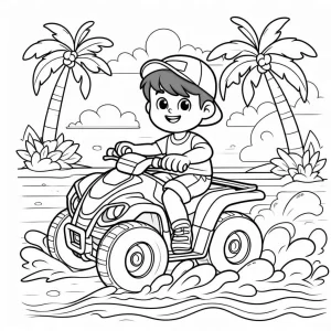 coloriage Quad pour enfant de 3 ans