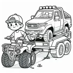coloriage Quad à imprimer pour enfant de 10 ans