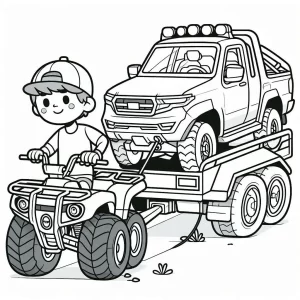 coloriage Quad à imprimer pour enfant de 10 ans