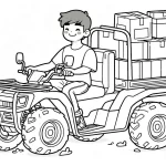 coloriage Quad à imprimer pour enfant de 9 ans