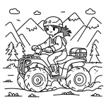coloriage Quad educatif pour enfant