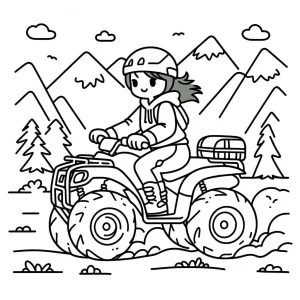 coloriage Quad educatif pour enfant