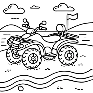 coloriage Quad de pour enfants