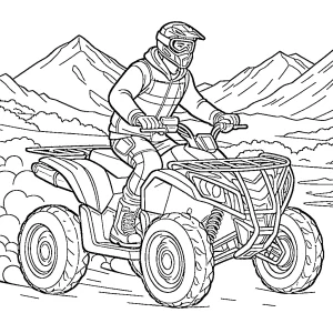 coloriage Quad à imprimer pour enfant de 12 ans