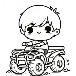 coloriage Quad et decoupage