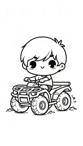 coloriage Quad et decoupage