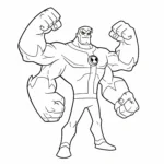 coloriage Quatre Bras (Four Arms) pour enfant de 2 ans