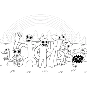coloriage Rainbow Friends updated pour enfants a imprimer gratuit