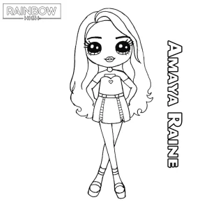 image pour coloriage Rainbow High enfant