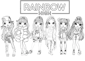 coloriage Rainbow High pour enfants a imprimer gratuit