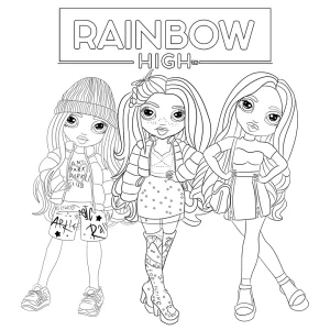télécharger coloriage Rainbow High gratuit