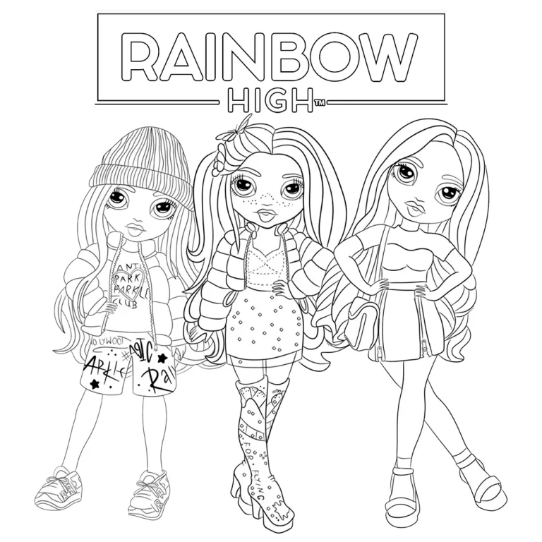 Tranh tô màu Rainbow High