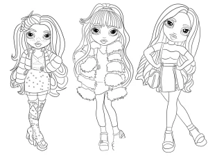 coloriage Rainbow High a imprimer pour enfant de 4 ans