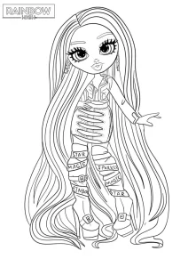 coloriage Rainbow High à imprimer pour enfant de 3 ans
