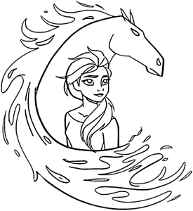 coloriage Reine Des Neiges 2 à imprimer pour enfant de 2 ans