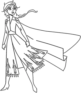coloriage Reine Des Neiges 2 à imprimer pour enfant de 6 ans